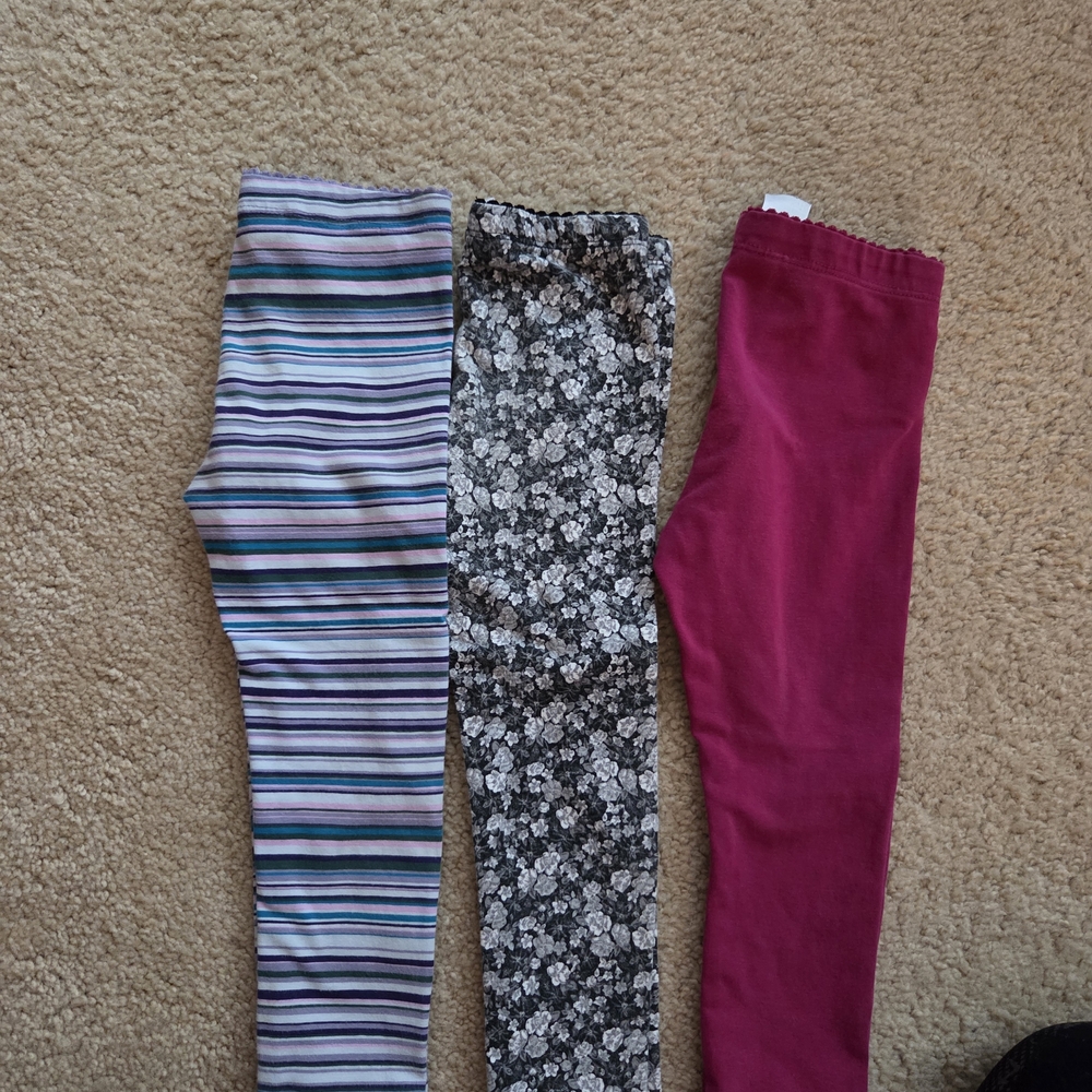 Tea Collection Multicolor and Floral Kids Leggings Trio